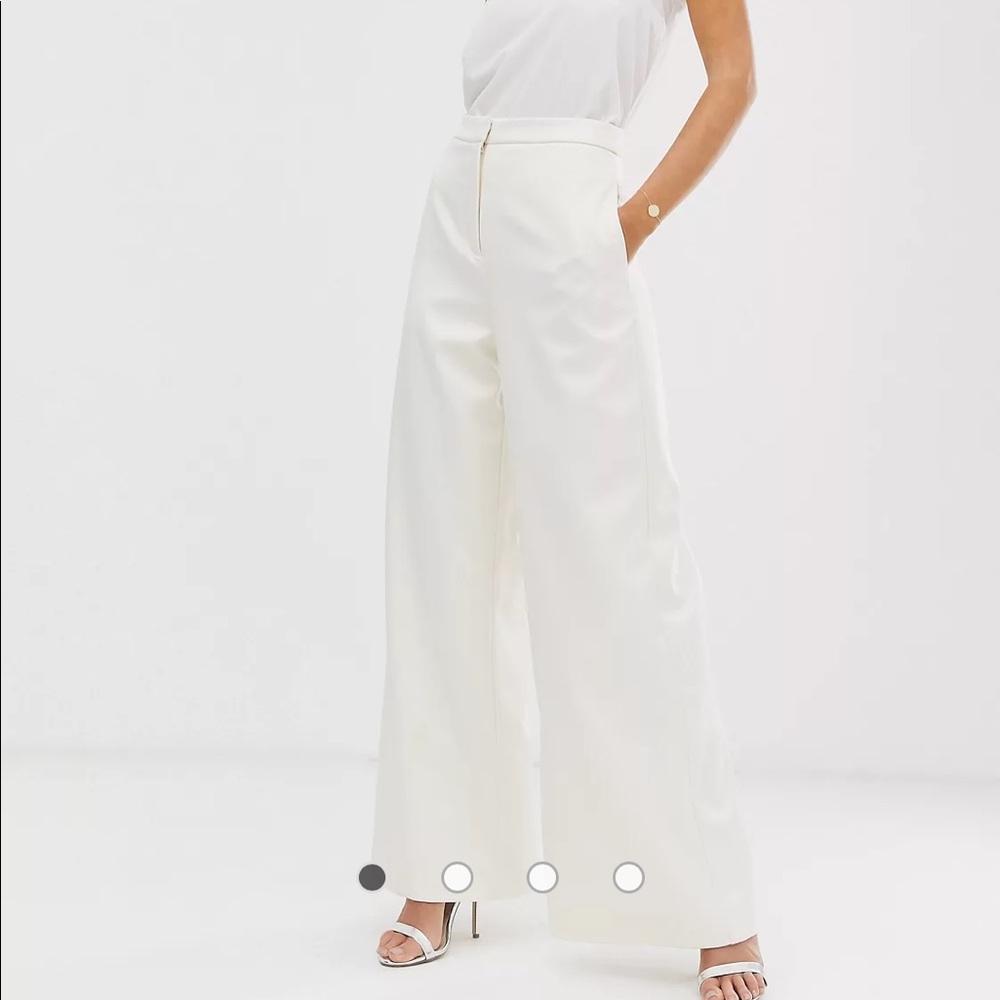 ASOS edition wide leg satin bridal pants 2